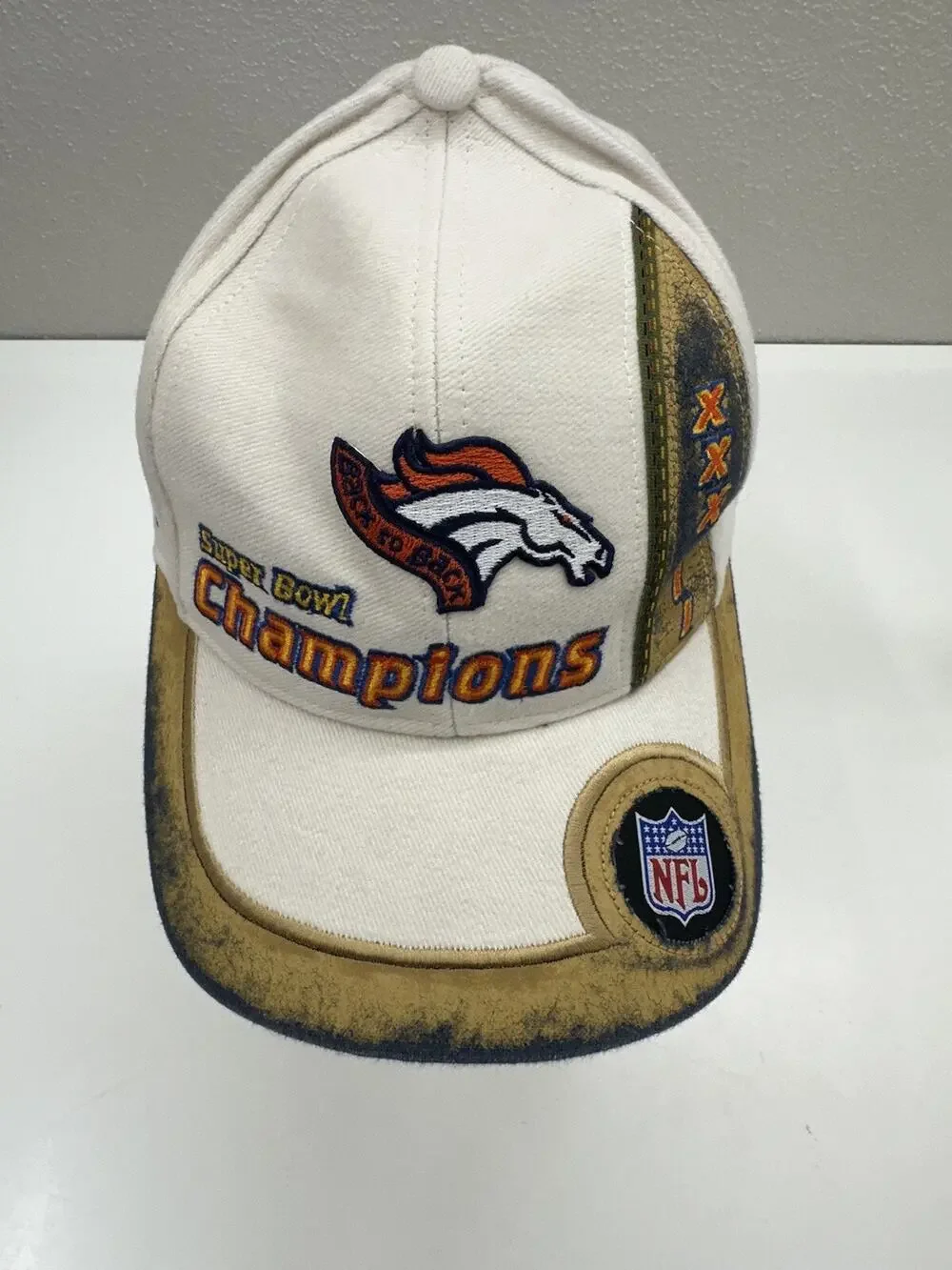 Logo Athletic NFL Hat Super Bowl XXXIII Champions Denver Broncos Back 2 Back VTG
